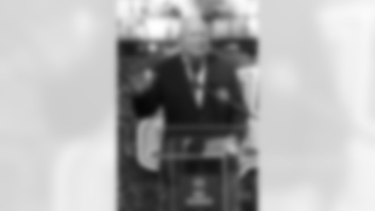 Former head coach Mike Holgmren is inducted into the Seahawks Ring of Honor on October 31, 2021 at Lumen Field.