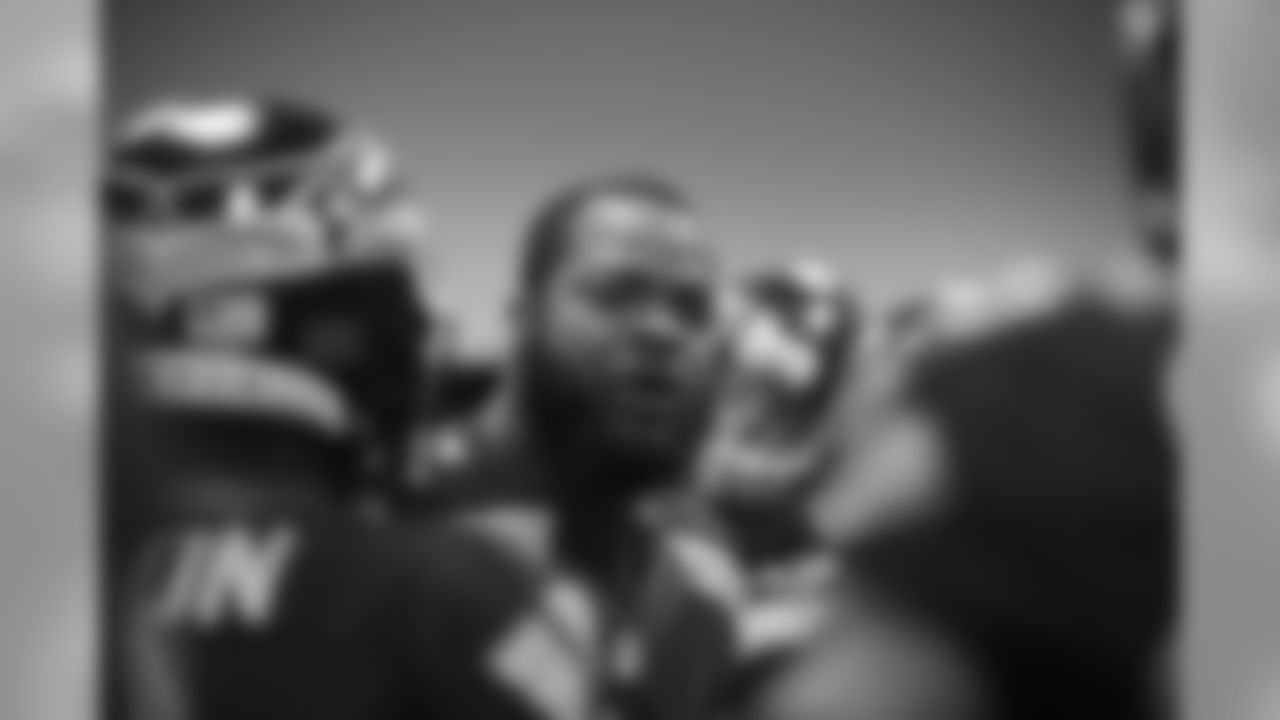 In the final moments before the game, Michael Bennett addressed the team.