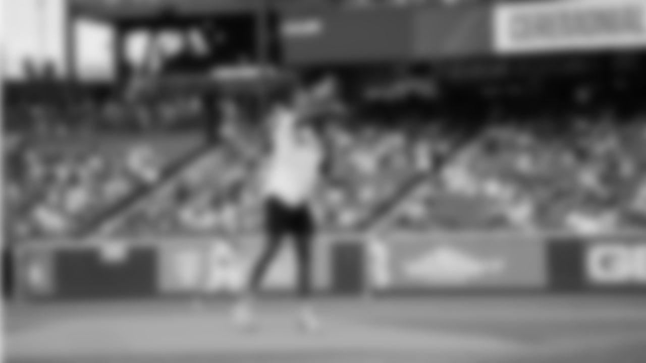 Seahawks cornerback Tariq Woolen throws out the ceremonial first pitch prior to a Mariners game at T-Mobile Park on April 23, 2023.