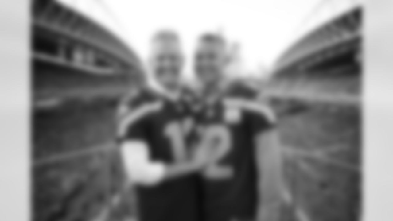 TV personality Ross Mathews raised the 12 flag ahead of the Seahawks preseason opener against the Minnesota Vikings on Thursday, August 10, 2023 at Lumen Field in Seattle, Wash.
