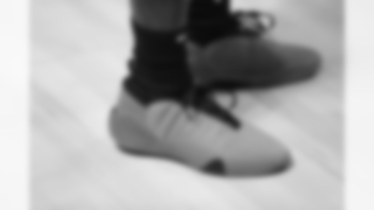 SALT LAKE CITY, UT - FEBRUARY 17: The sneakers worn by DK Metcalf #14 of Team Dwyane during Ruffles NBA All-Star Celebrity Game as part of 2023 NBA All Star Weekend on Friday, February 17, 2023 at the Jon M. Huntsman Center in Salt Lake City, Utah. NOTE TO USER: User expressly acknowledges and agrees that, by downloading and/or using this Photograph, user is consenting to the terms and conditions of the Getty Images License Agreement. Mandatory Copyright Notice: Copyright 2023 NBAE (Photo by Stephen Gosling/NBAE via Getty Images)