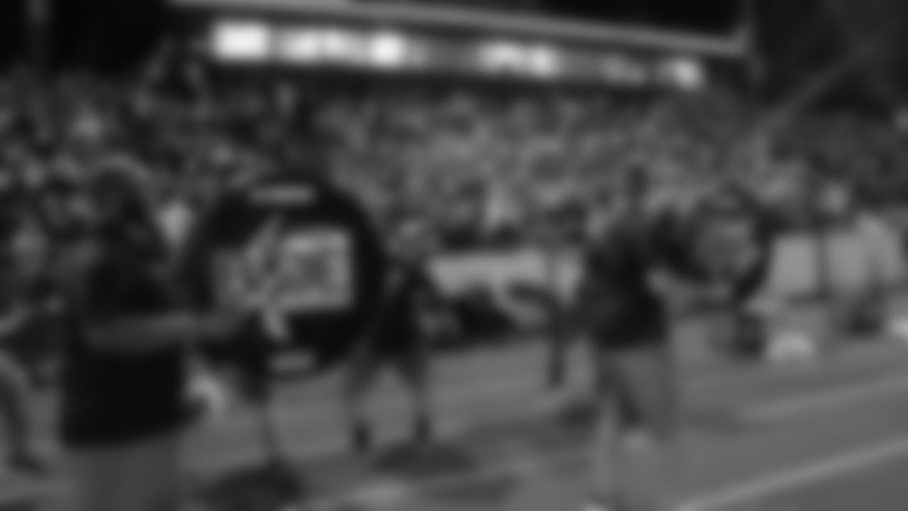 The Seahawks, along with Blitz, the Seahawks Dancers and Blue Thunder, attended a high school football game featuring Redmond vs. Juanita on September 10, 2021.