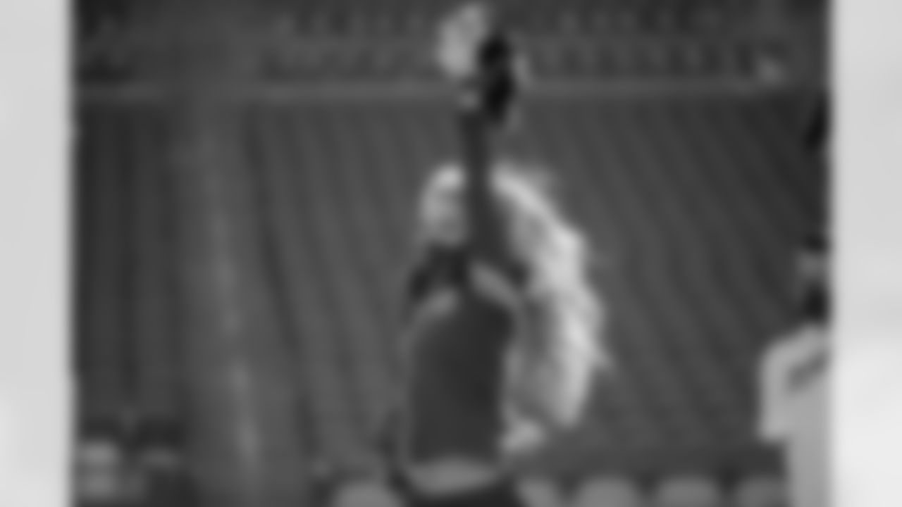 Lillian rehearsing the player's tunnel at on field rehearsal.