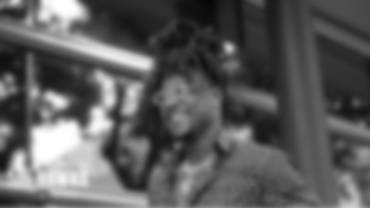 Seahawks cornerback Shaquill Griffin was stylish as he heads for the buses.