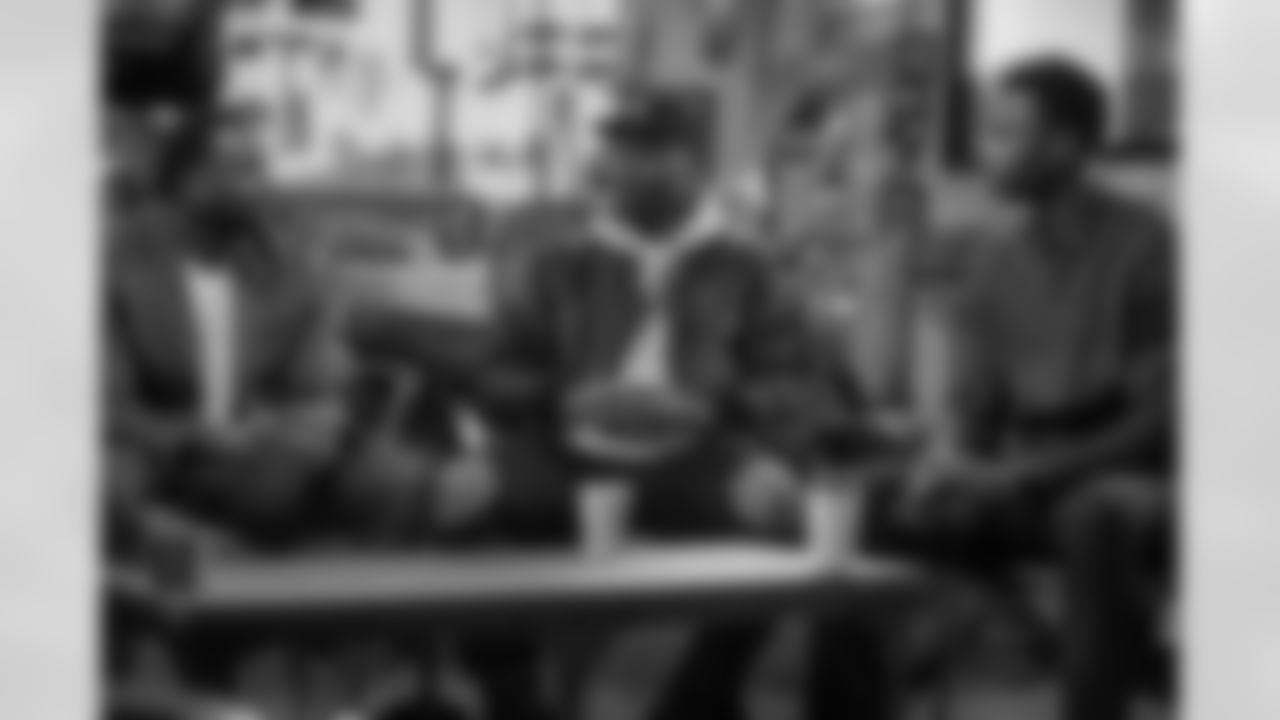 Seahawks legends discuss various real word topics at Two Kick Coffee in Seattle for a new video series, "Talking Shop."