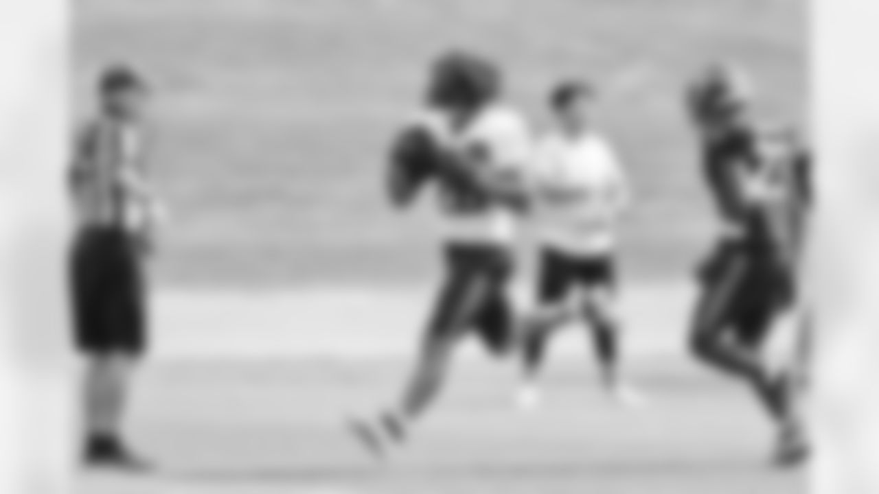 Seahawks running back Zach Charbonnet (26) at practice at the Virginia Mason Athletic Center in Renton, Wash. on Aug. 23, 2023.