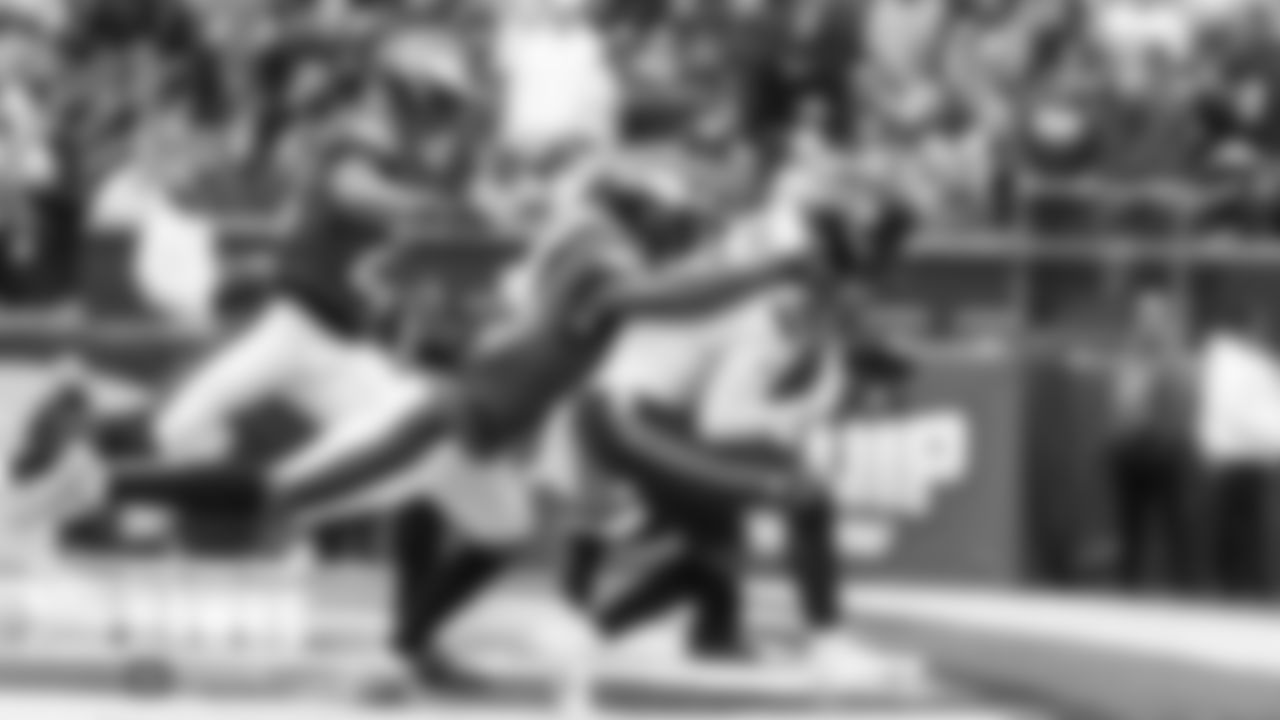 Seahawks receiver Malik Turner cradles the ball as he falls into the end zone with his first career touchdown which gave Seattle an early 7-3 lead.