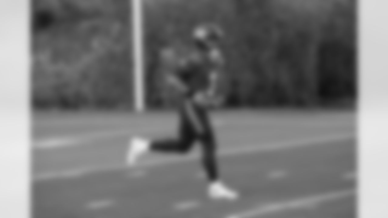 Seahawks players practice at the Virginia Mason Athletic Center in Renton on November 8, 2021.