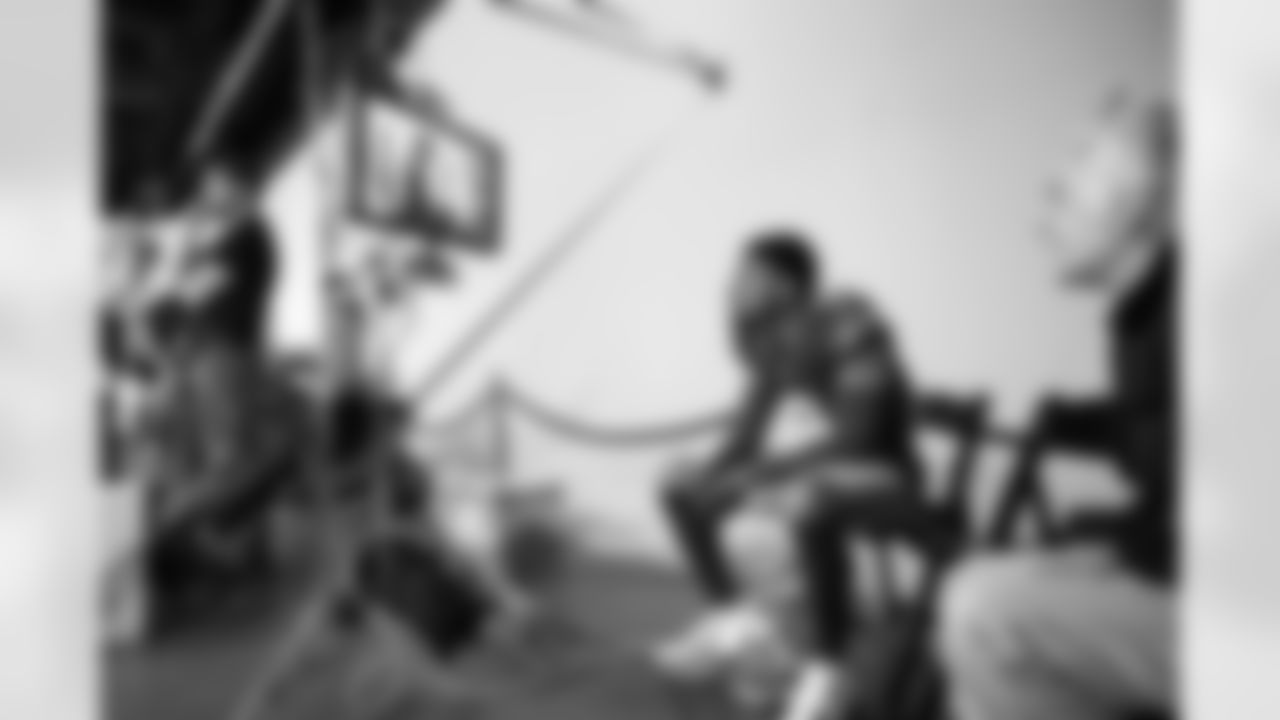 Former and current Seahawks players participated in a 90s themed photoshoot for the 2023 throwback uniforms announcement.