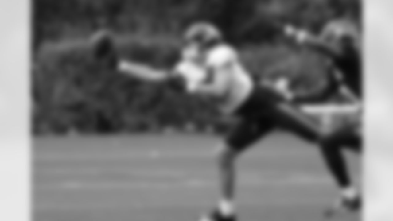 Seahawks wide receiver Jake Bobo (19) at practice at the Virginia Mason Athletic Center in Renton, Wash. on September 20, 2023.