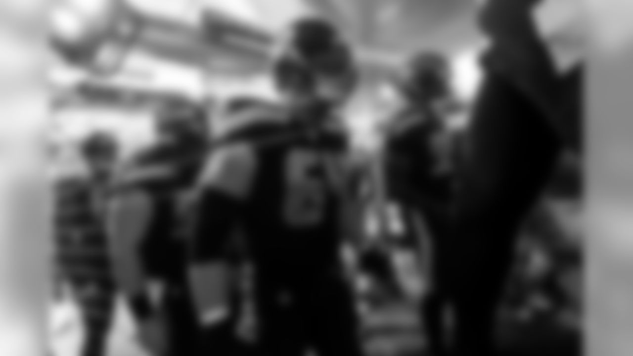 Offensive guard J.R. Sweezy gets ready to run out of the tunnel during pregame introductions.