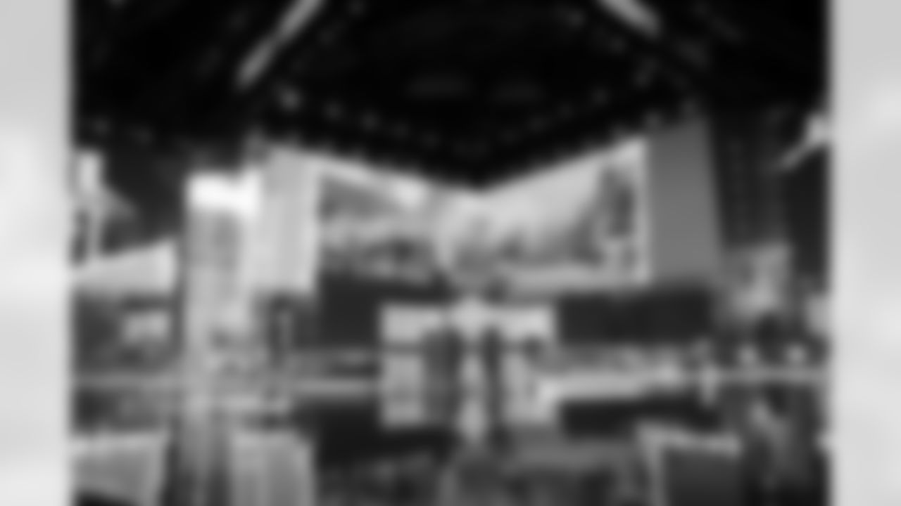 A general view of the draft stage on Day 2 during the 2021 NFL Draft on Friday, April 30, 2021 in Cleveland, Ohio. (Ben Liebenberg/NFL)