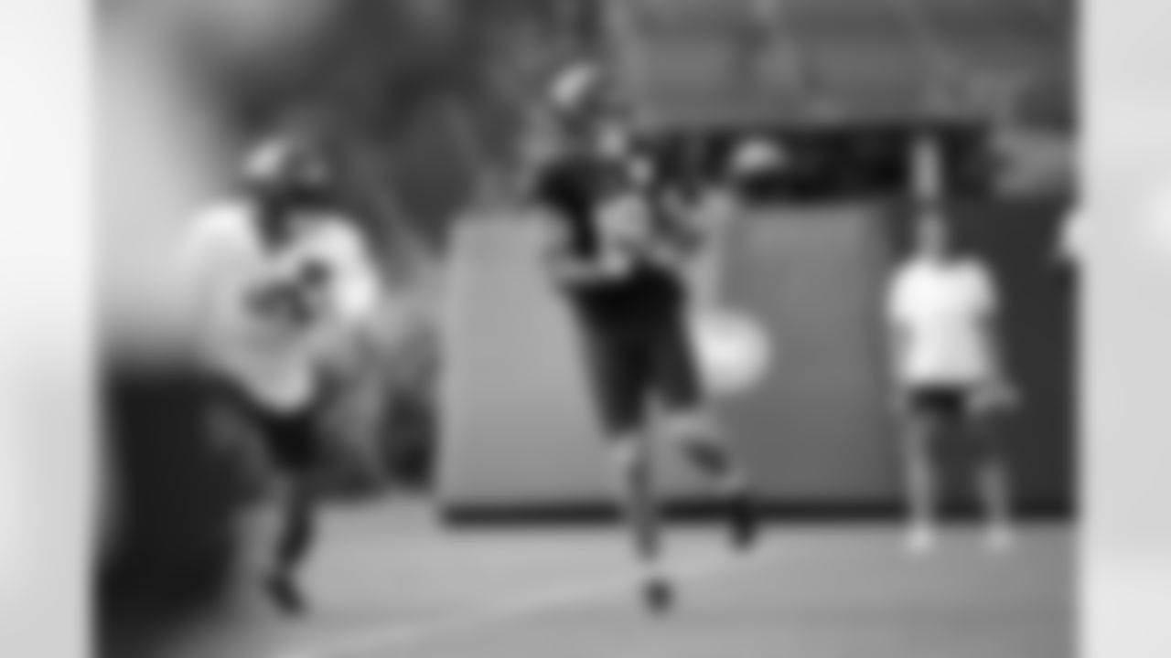Seahawks wide receiver Jake Bobo (19) participated at practice on August 7, 2023 at the Virginia Mason Athletic Center in Renton, Wash.