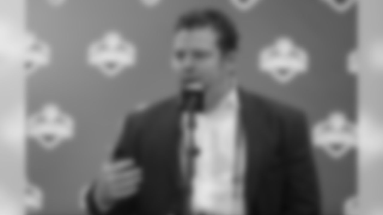 Seattle Seahawks general manager John Schneider speaks during a press conference at the NFL Combine in Indianapolis, Wednesday, March 1, 2017. (AP Photo/Michael Conroy)