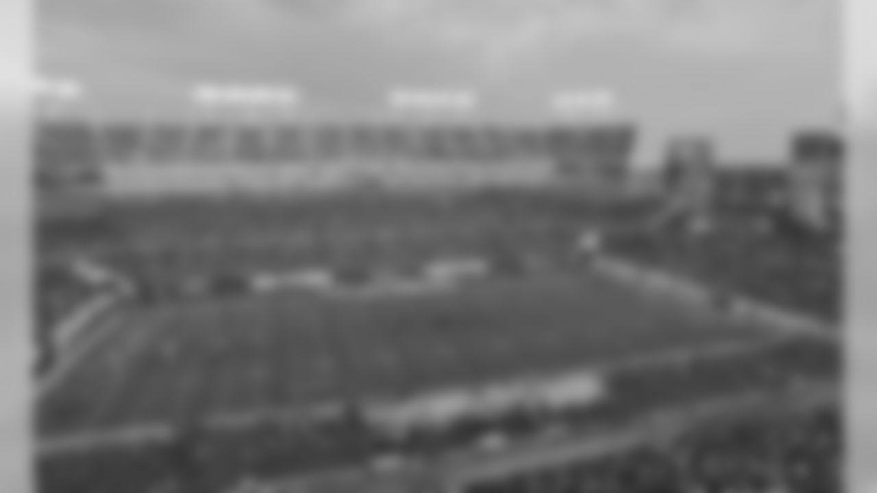 After a rain delay at Raymond James Stadium at halftime, the sun came out toward the end of the game between the Tampa Bay Buccaneers and the Carolina Panthers. The Buccaneers defeated the Panthers 16-10 in an NFL game on Sunday, Sept. 9, 2012, in Tampa, Fla. (AP Photo/Margaret Bowles)