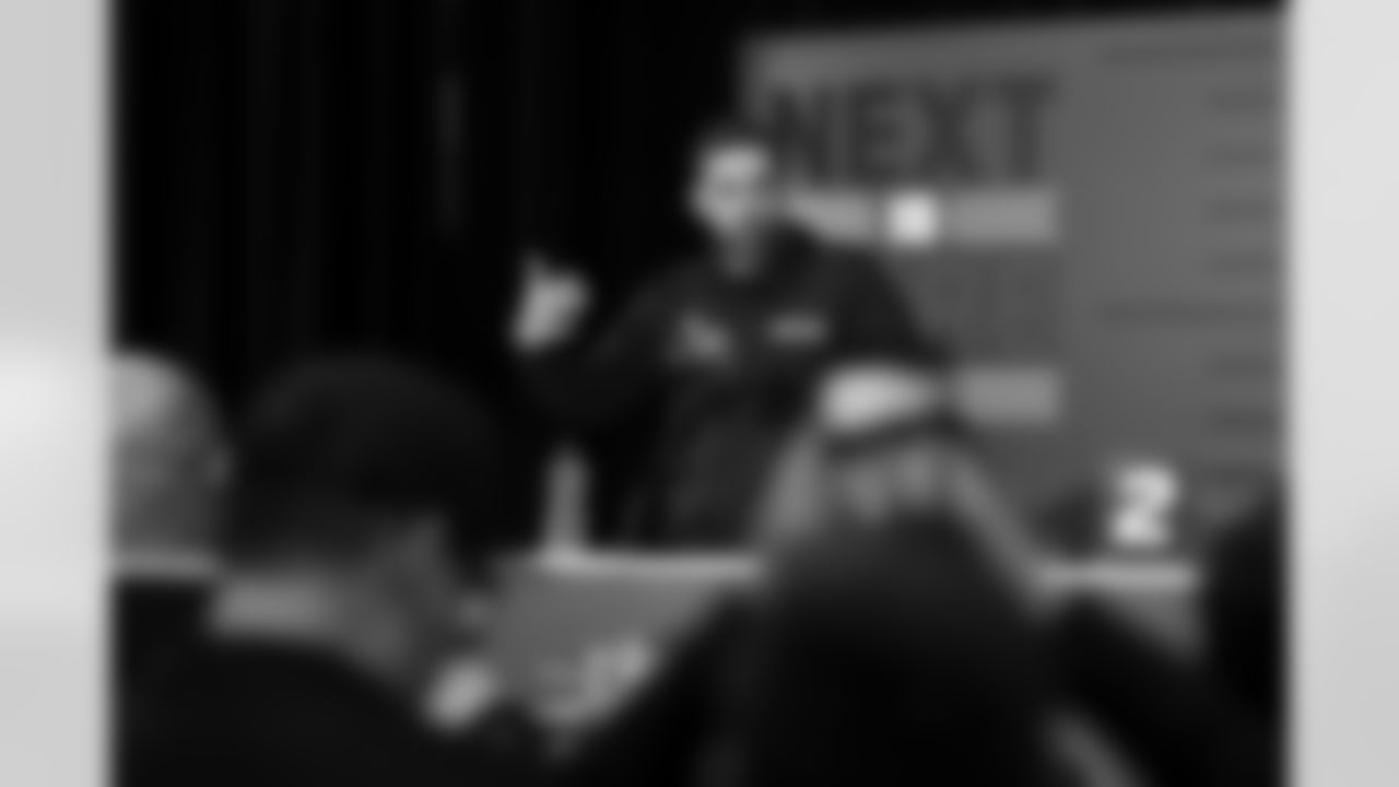 Philadelphia Eagles head coach Nick Sirianni speaks at a press conference on Wednesday, Mar. 2, 2022 at the Indiana Convention Center in Indianapolis. (Aaron Doster/NFL)