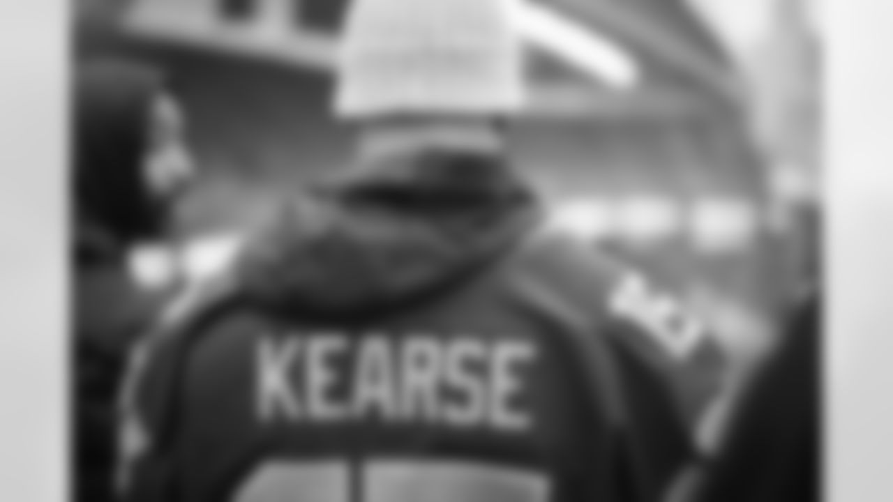 Former Seahawks wide receiver Jermaine Kearse raised the 12 Flag at Lumen Field on January 2, 2022.