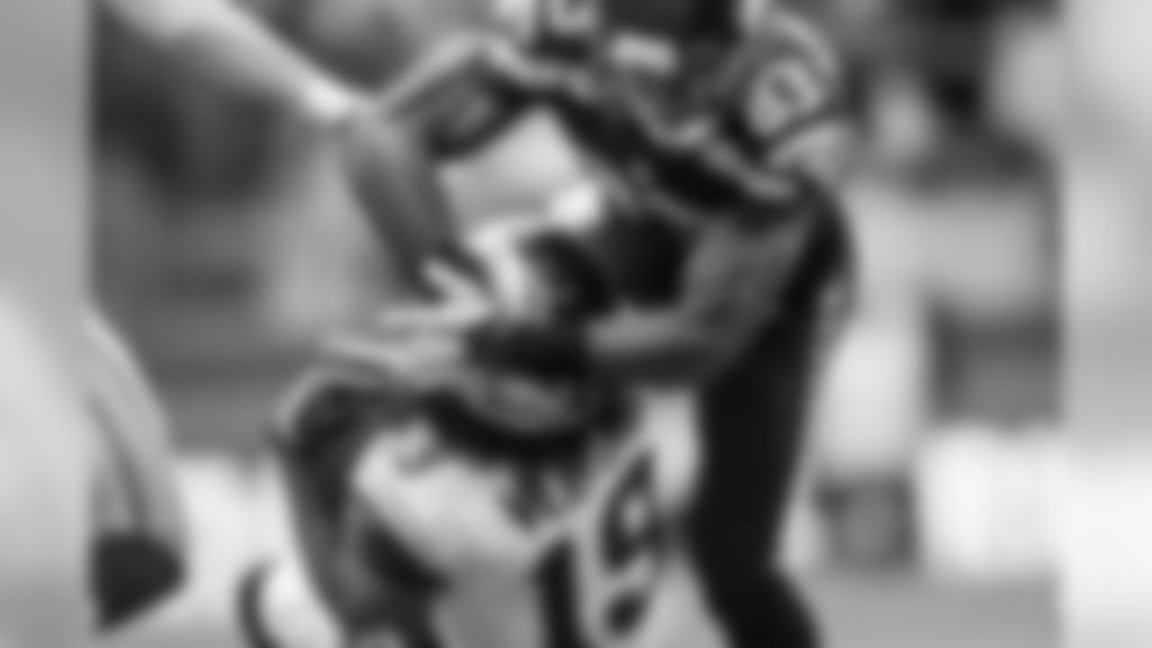 Seahawks receiver Ricardo Lockette began making a name for himself on special teams as he leveled St. Louis returner Justin Veltung.