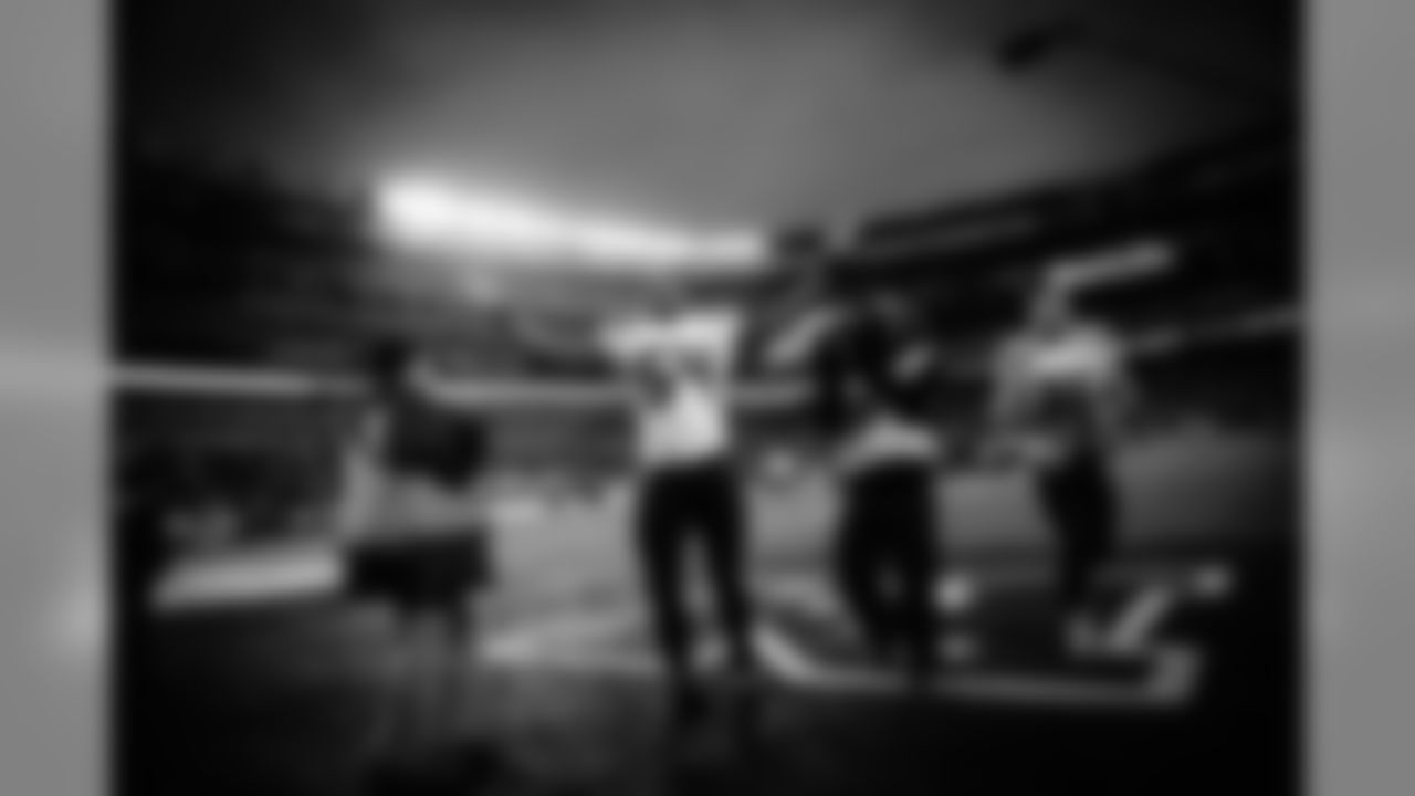 Linebacker Bobby Wagner soaks up the cheers and celebrates with members of the 12thMAN after the end of the game.