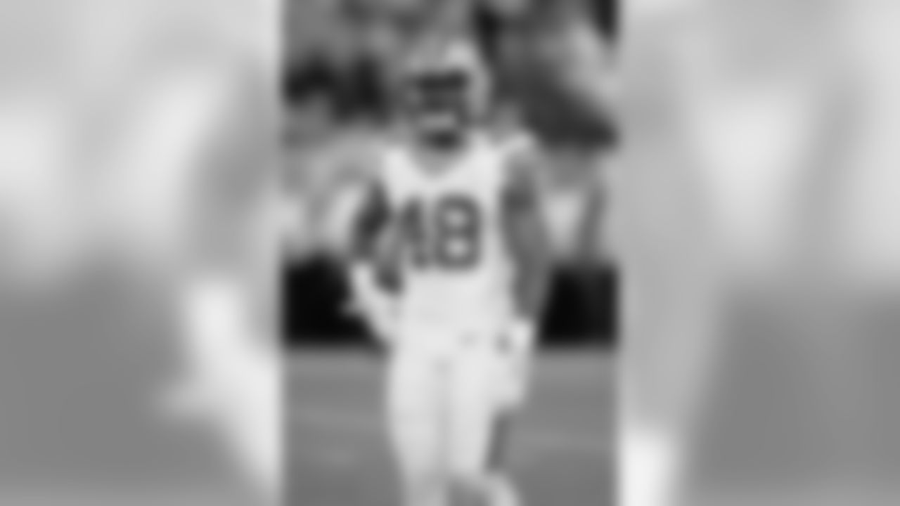 Green Bay Packers linebacker Joe Thomas (48) looks on as he stands on the playing field during a week 7 NFL football game against the Chicago Bears, Thursday, Oct 20, 2016, in Green Bay, Wis. The Packers won 26-10. (Scott Boehm via AP)