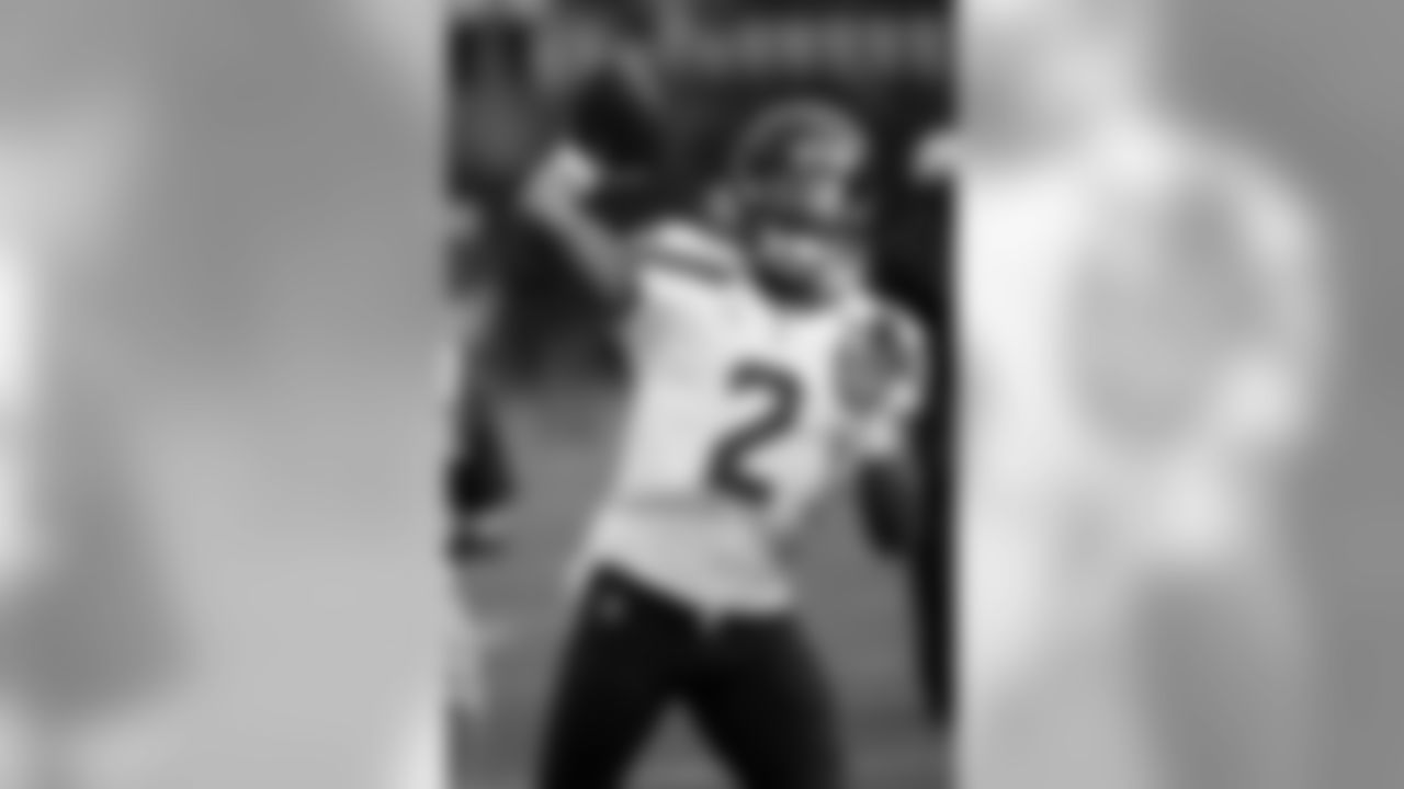 Seattle Seahawks quarterback Trevone Boykin (2) warms up before a preseason NFL football game against the Oakland Raiders Thursday, Sept. 1, 2016, in Oakland, Calif. (AP Photo/Tony Avelar)