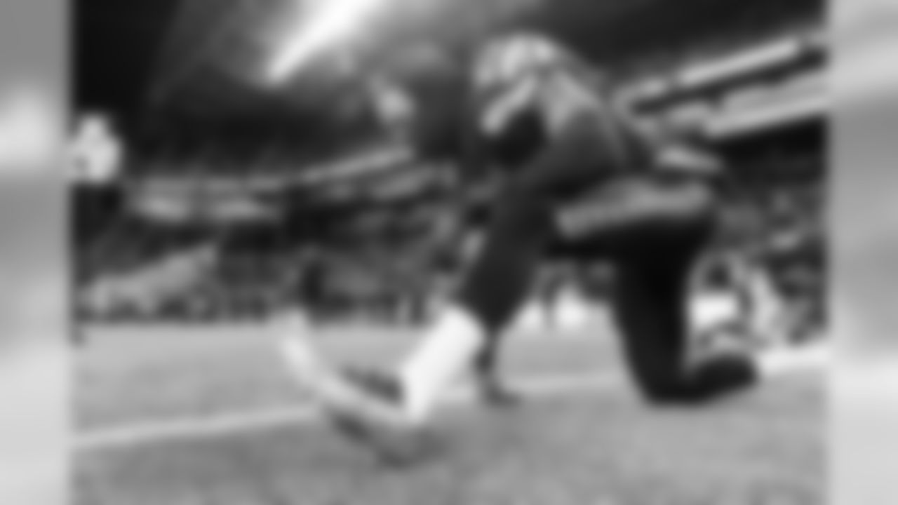 Cornerback Richard Sherman wears custom cleats for the "My Cause, My Cleats" initiative. Sherman's cleats honored his Blanket Coverage and the Richard Sherman Family Foundation.