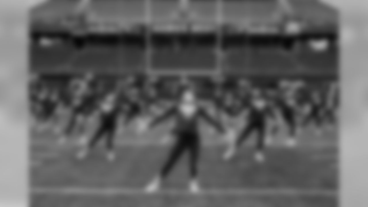 Meanwhile, the Sea Gals rehearsed on the field in preparation for that afternoon's game.