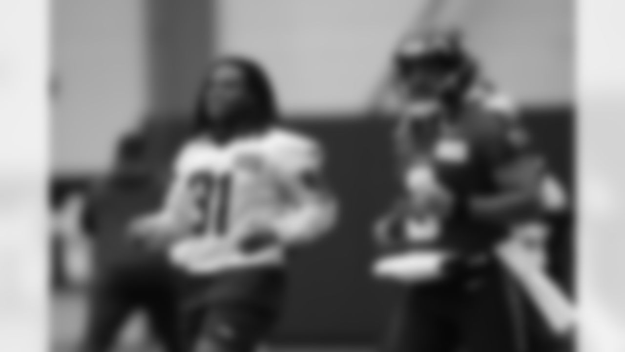 Seahawks players practice at the Virginia Mason Athletic Center in Renton on January 5, 2021.