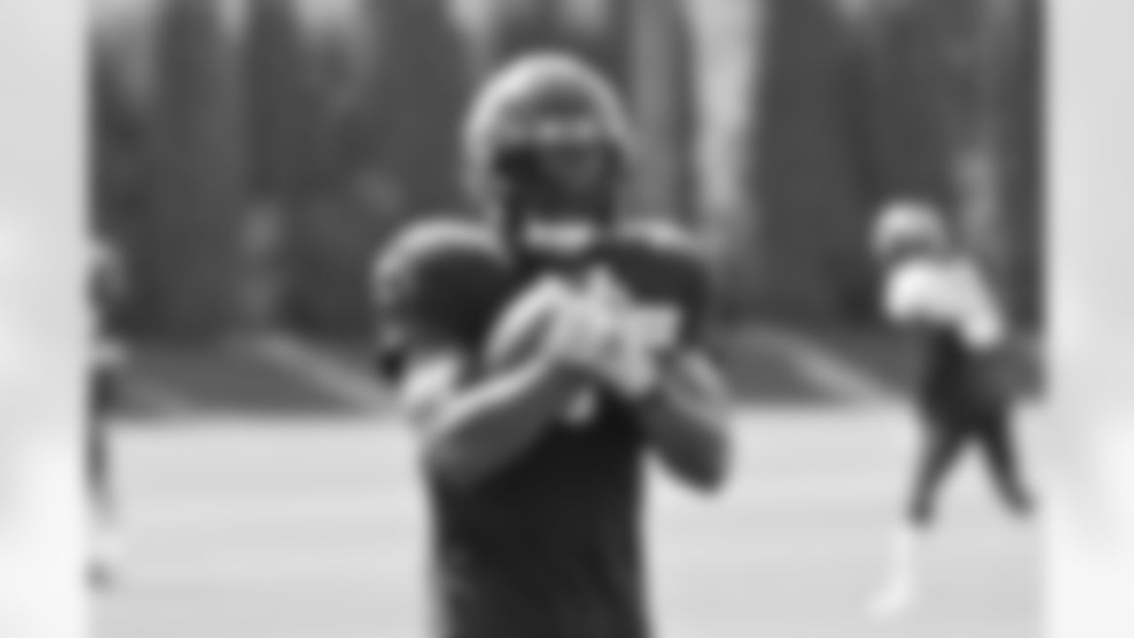 Seahawks players took the field for a practice at VMAC in Renton on August 25, 2021.
