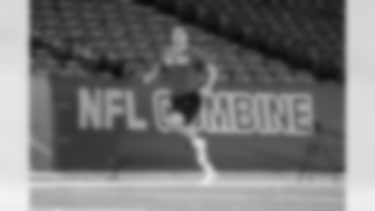 Clemson defensive lineman Bryan Bresee runs the 40-yard dash during the 2023 Scouting Combine on Thursday, March 2, 2023 in Indianapolis, Indiana. (Brooke Sutton/NFL)