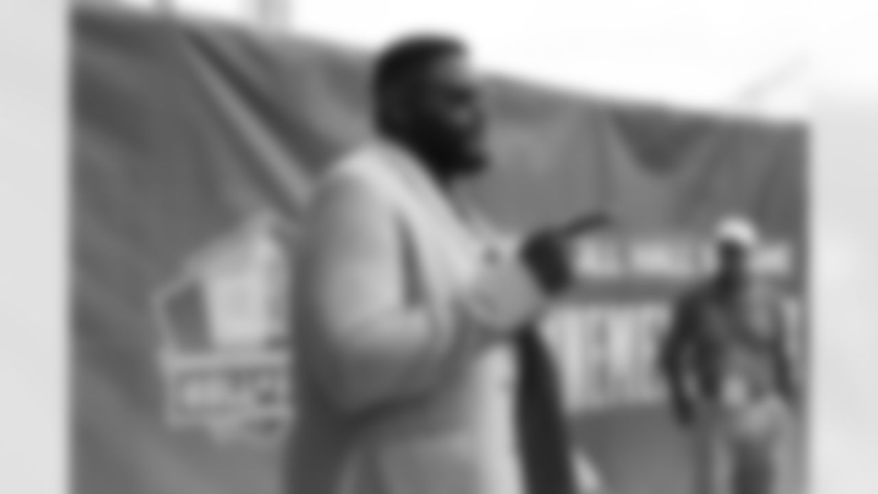 Orlando Pace is seen during the Pro Football Hall of Fame Class of 2020 Enshrinement Ceremony on Saturday, August 7, 2021 in Canton, Ohio. (Ben Liebenberg/NFL)