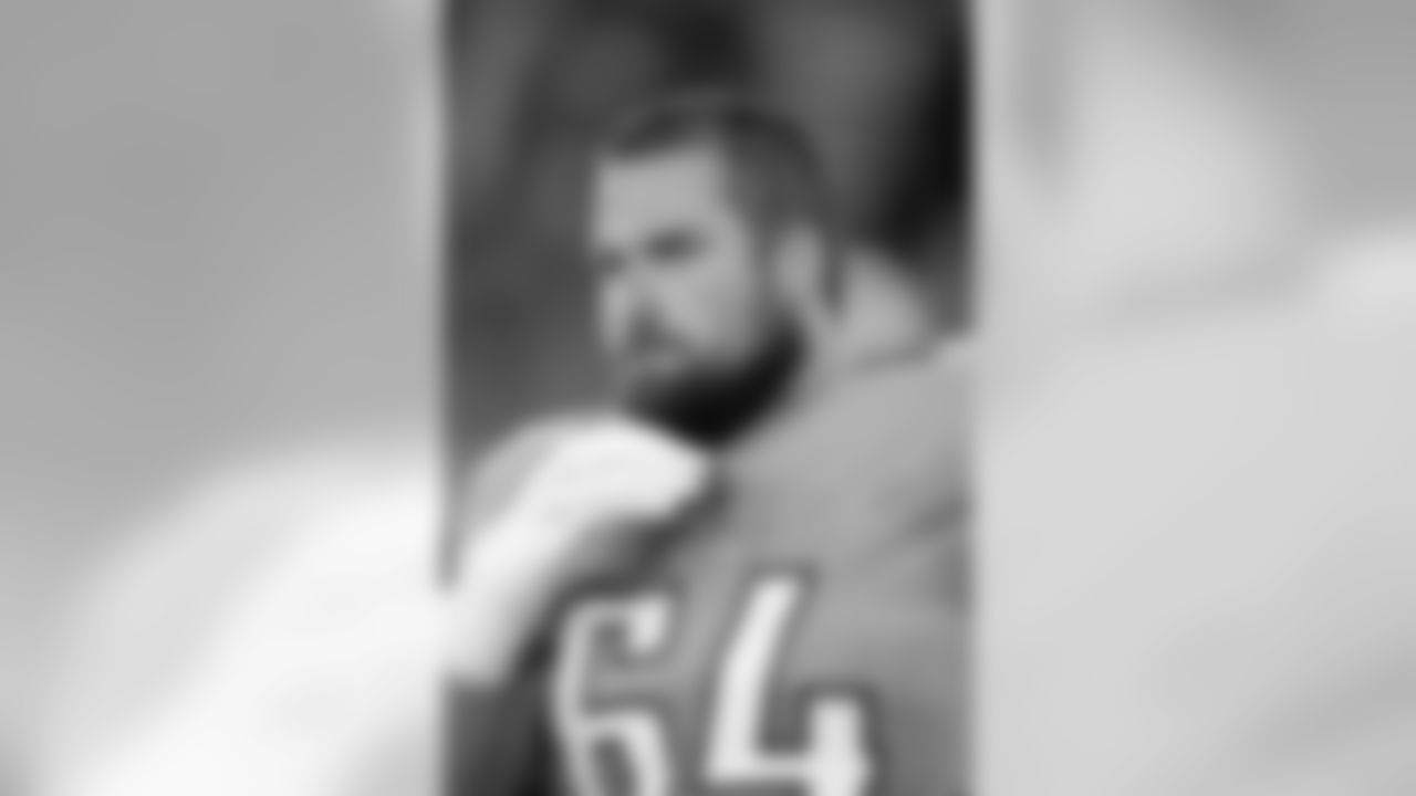 Tennessee Titans guard Josh Kline (64) looks on from the sidelines during a week 8 NFL football game against the Jacksonville Jaguars, Thursday, Oct 27, 2016, in Nashville. The Titans won 36-22. (Scott Boehm via AP)