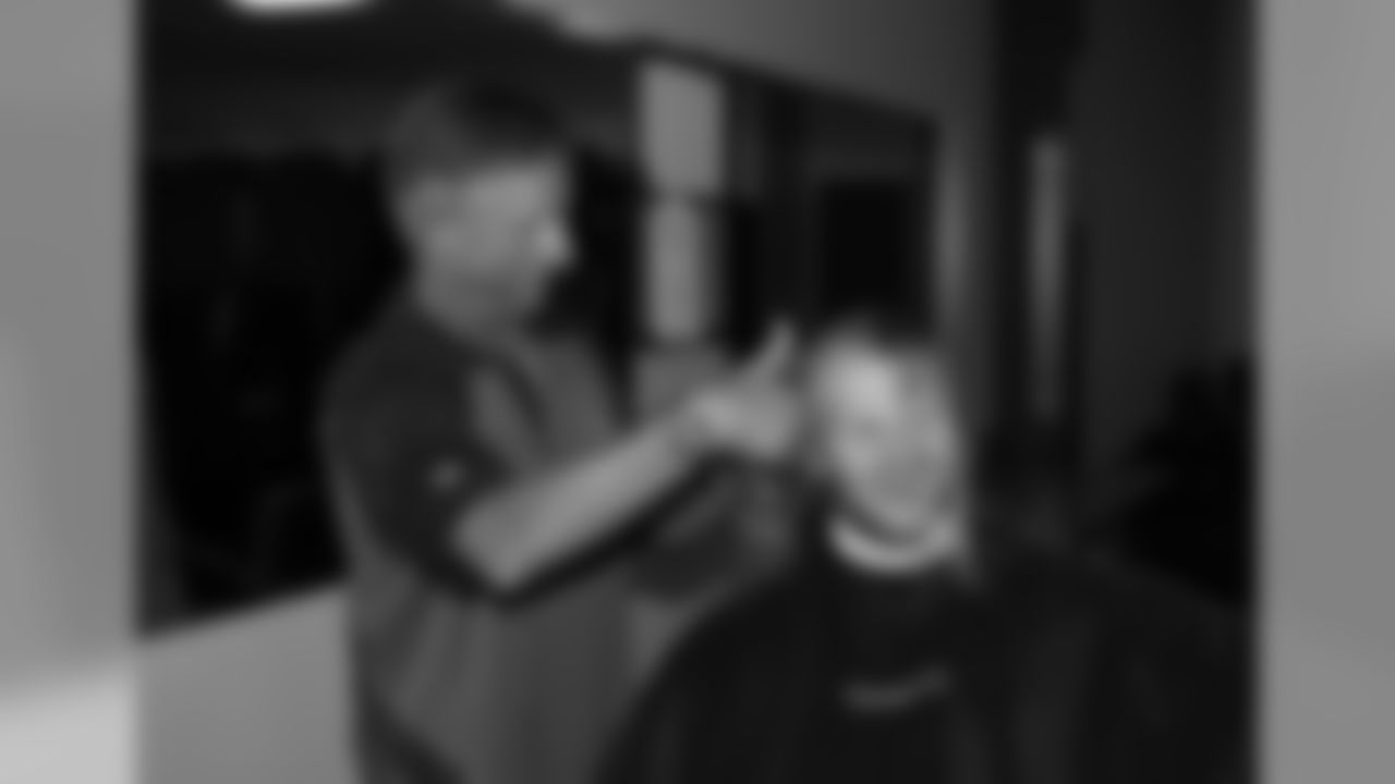 Seahawks punter Jon Ryan cut his hair after practice today for Locks of Love. Ryan grew his hair out for 25 months, reaching 11.5 inches in length. The mission of the charity is to return sense of self, confidence and normalcy to children suffering from hair loss utilizing donated ponytails to provide the highest quality hair prosthetics to financially disadvantaged children. The children receive hair prostheses free of charge or on a sliding scale, based on financial need. For more information visit www.locksoflove.com