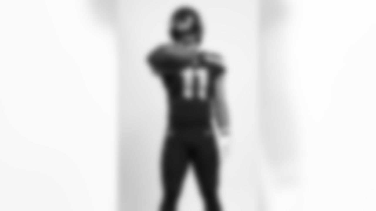 Seattle Seahawks wide receiver Jaxon Smith-Njigba (11) poses for a portrait during the NFLPA Rookie Premiere on Saturday, May 20, 2023 Los Angeles. (Ben Liebenberg/NFL)