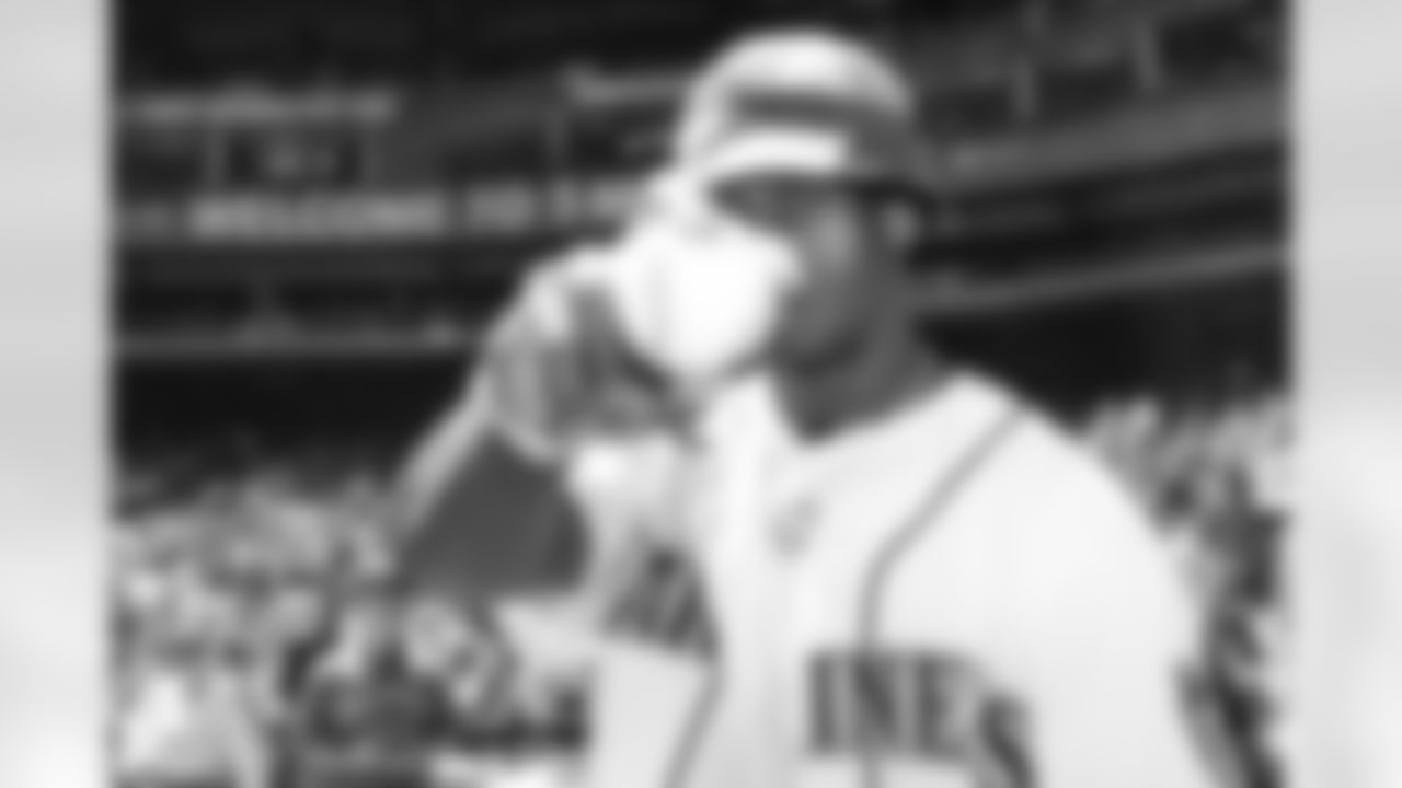 Seahawks quarterback Geno Smith threw out the first pitch of the Blue Jays vs. Mariners game on Sunday, July 24, 2023.