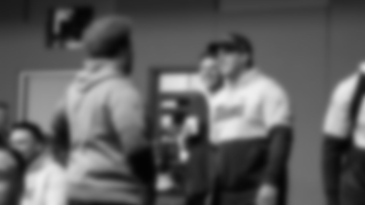 Seahawks players and staff meet for the first time during organized team activities at the Virginia Mason Athletic Center on April 19, 2022.