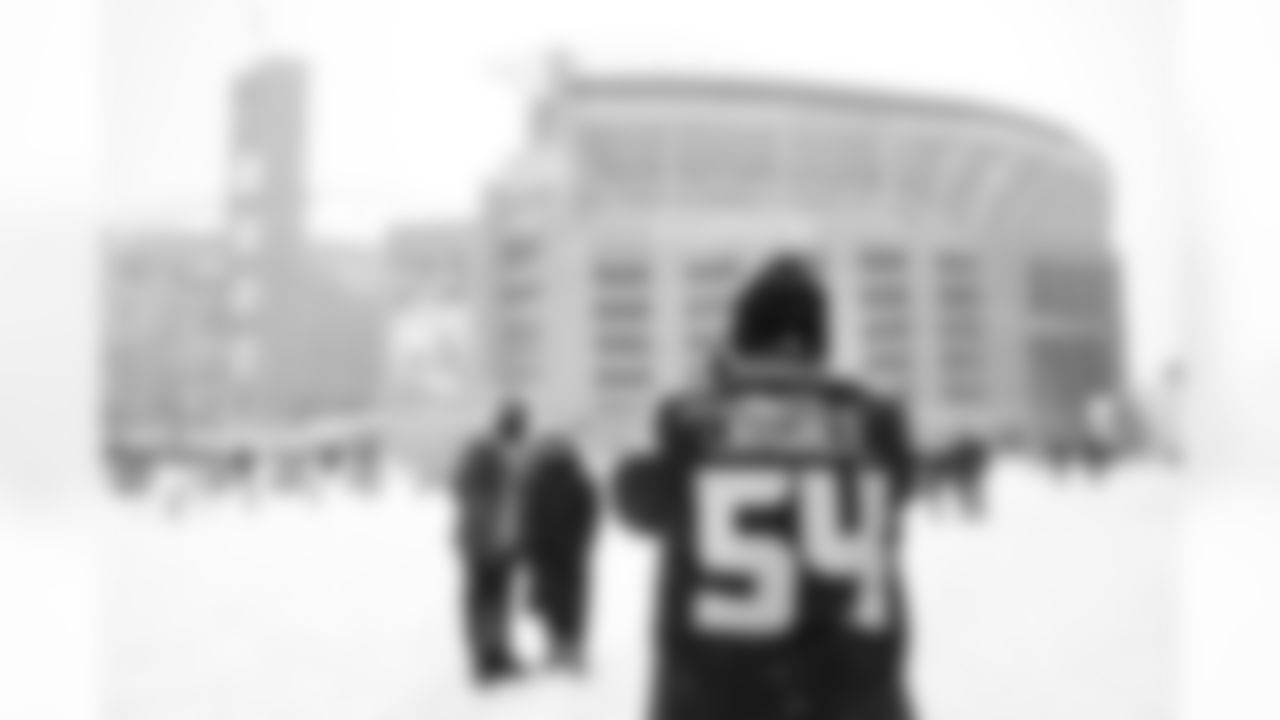 Seattle Seahawks fans attend a snowy Week 16 game vs. the Chicago Bears on December 26, 2021 at Lumen Field.