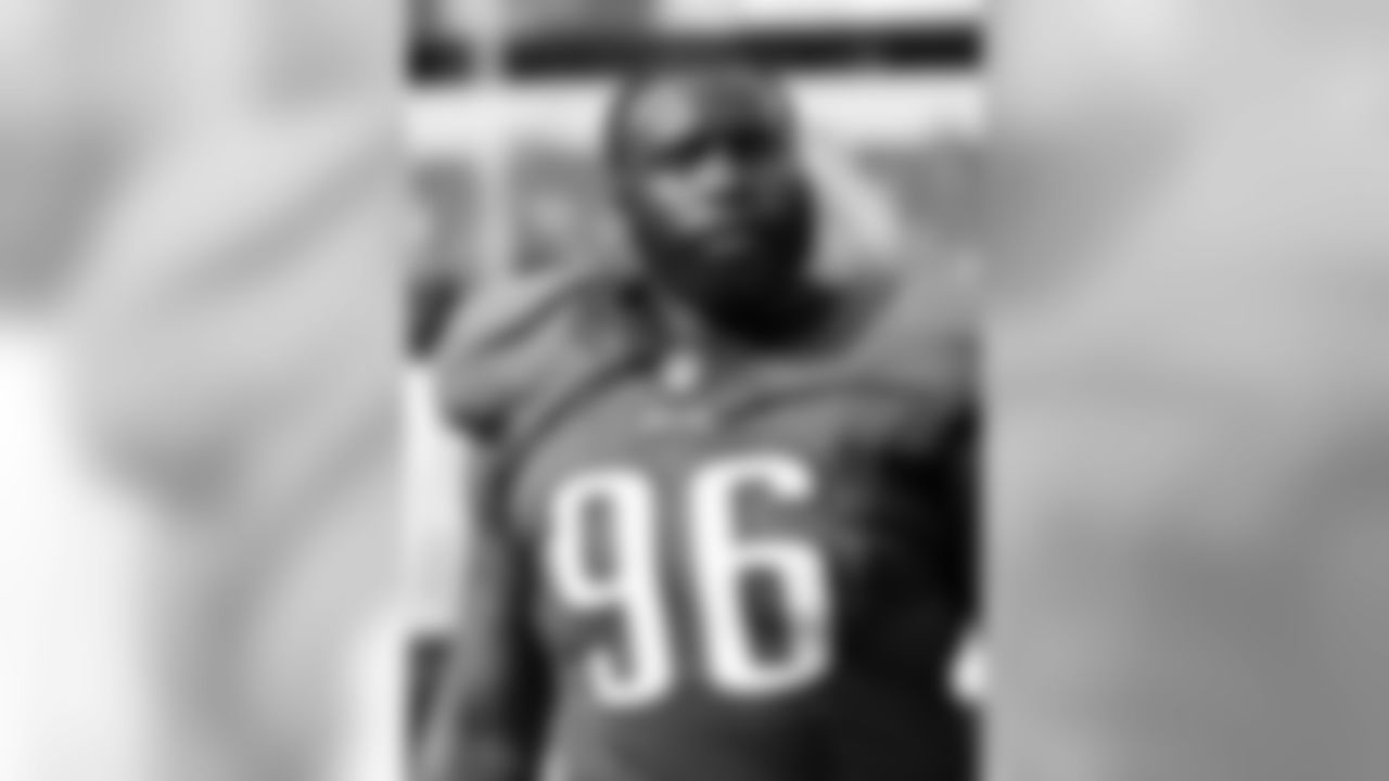 Philadelphia Eagles nose tackle Bennie Logan (96) looks on from the sideline during the 2016 NFL week 1 regular season football game against the Cleveland Browns on Sunday, Sept. 11, 2016 in Philadelphia. The Eagles won the game 29-10. (Paul Spinelli via AP)