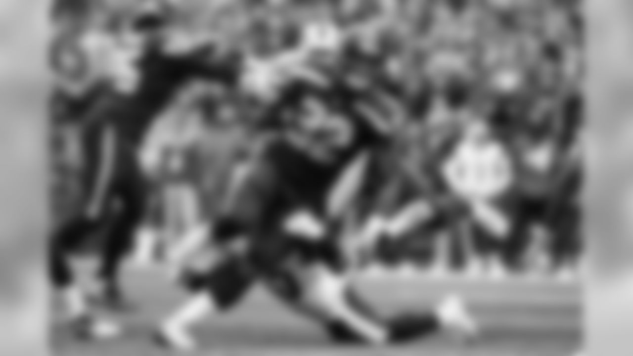 Seattle's Chris Carson barrels his way for 16 yards on this first quarter carry.