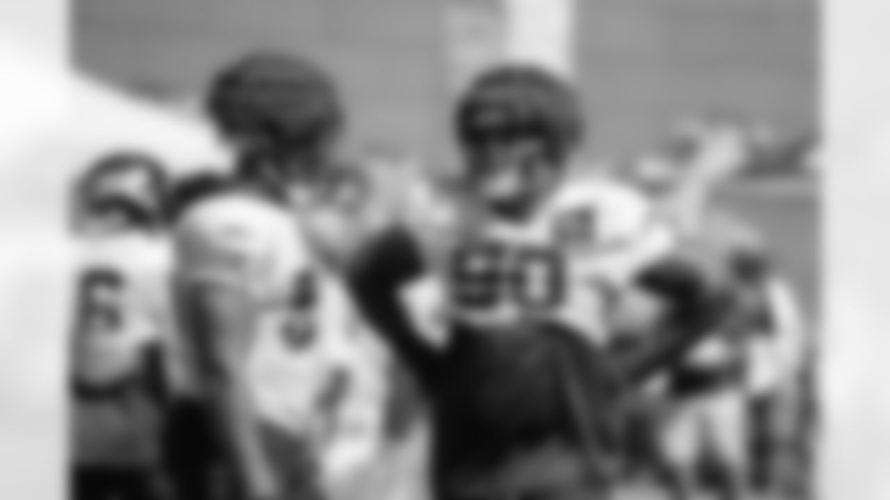 Seahawks defensive end Dre'Mont Jones (55) and defensive end Jarran Reed (90) practiced on Tuesday, August 1, 2023 at the Virginia Mason Athletic Center in Renton, Wash.