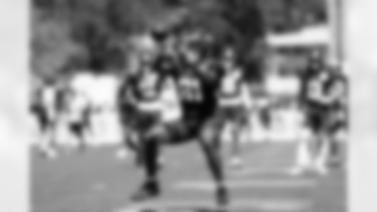 Seahawks wide receiver Tyjon Lindsey (81) hit the field for practice on July 31, 2023 at the Virginia Mason Athletic Center in Renton, Wash.