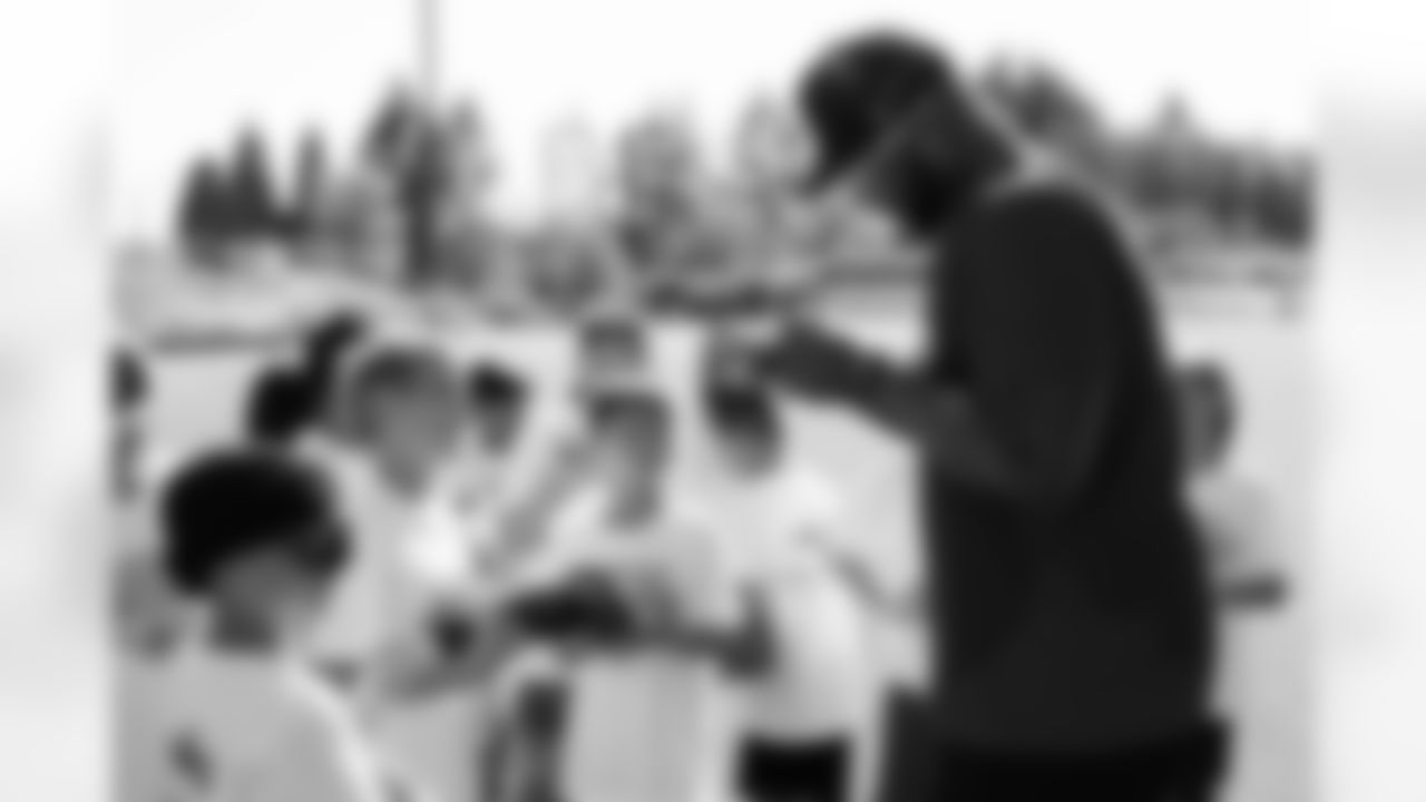 Seahawks right tackle Abraham Lucas hosted the first annual League Advantage Youth Football Camp on Wednesday, June 28, 2023 at Archbishop Murphy High School in Everett, WA.