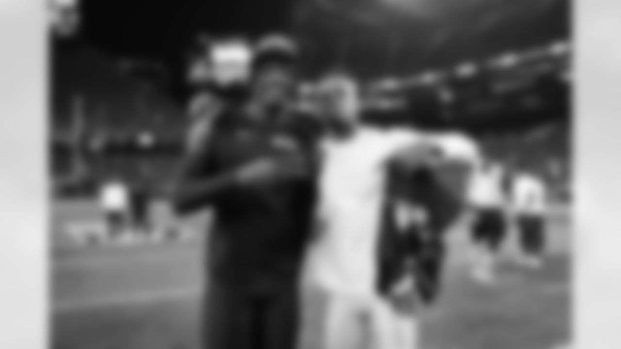 Seahawks cornerback Riq Woolen (27) poses for a photo after a preseason win over the Dallas Cowboys at Lumen Field in Seattle, Wash. on August 19, 2023.