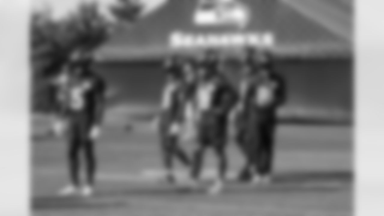 Seahawks players practice at Renton's Virginia Mason Athletic Center on August 31, 2022.