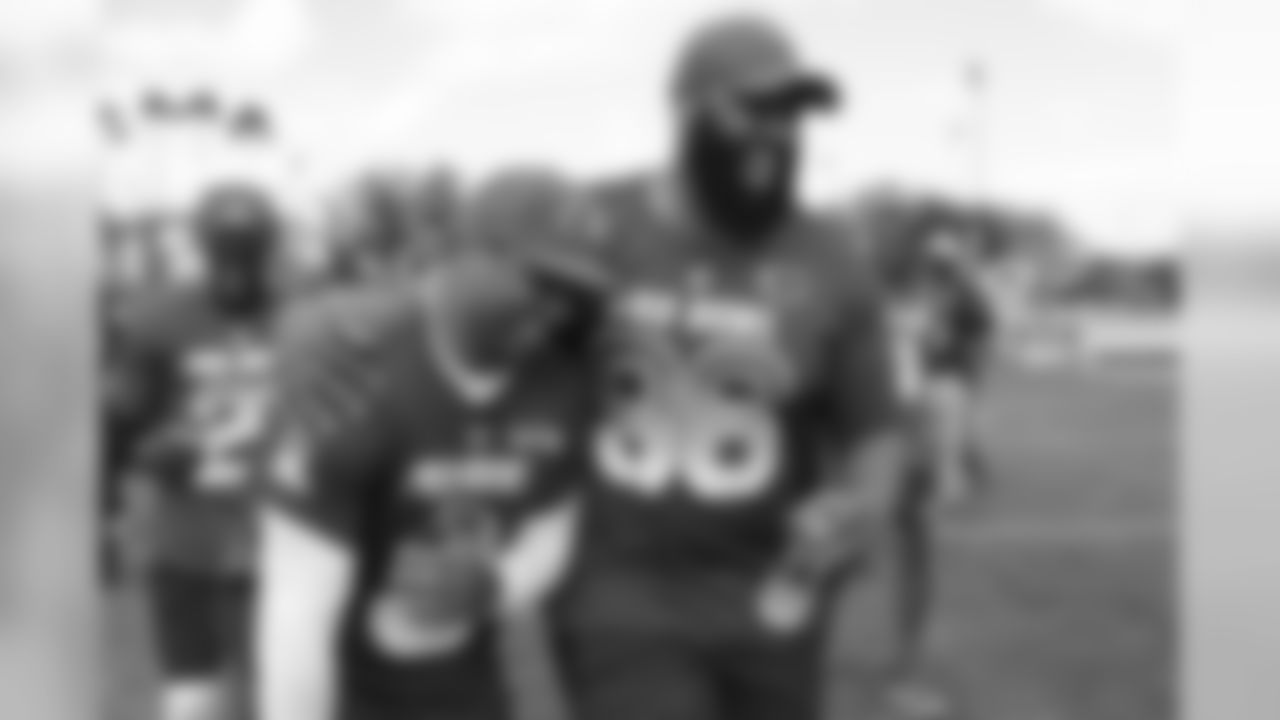 Seattle Seahawks quarterback Russell Wilson (3) and Chicago Bears defensive end Akiem Hicks (96) during the 2019 Pro Bowl Skills Showdown, Wednesday, Jan. 23, 2019 in Orlando, Fla. (Ben Liebenberg/NFL)(Ben Liebenberg/NFL)