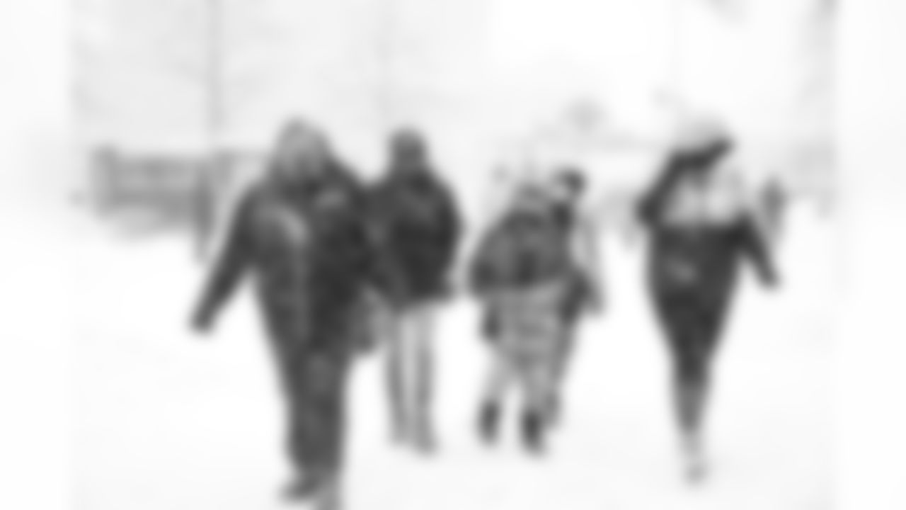 Seattle Seahawks fans attend a snowy Week 16 game vs. the Chicago Bears on December 26, 2021 at Lumen Field.