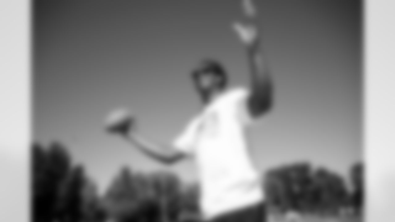 Seahawks quarterback Geno Smith held a youth football camp on July 13, 2023 at Nathan Hale High School in Seattle.