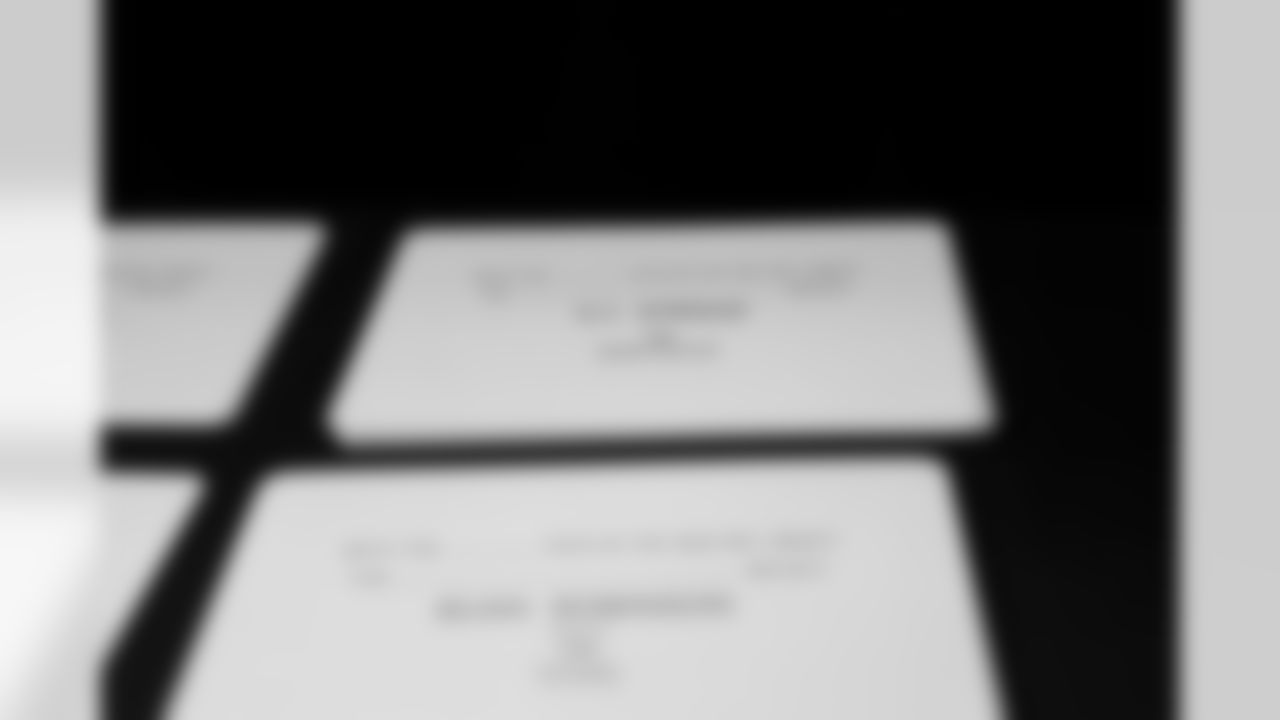 A detailed view of the draft cards prior to the start of the 2023 NFL Draft on Thursday, April 27, 2023 in Kansas City, Missouri. (Ben Liebenberg/NFL)