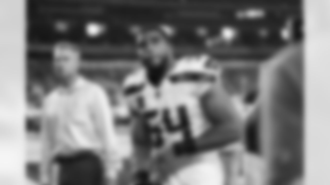 Seattle Seahawks linebacker Bobby Wagner (54) exits the field following an NFL football game against the New York Giants on Monday, October 2, 2023 in East Rutherford, New Jersey. (Kevin Sabitus/NFL)