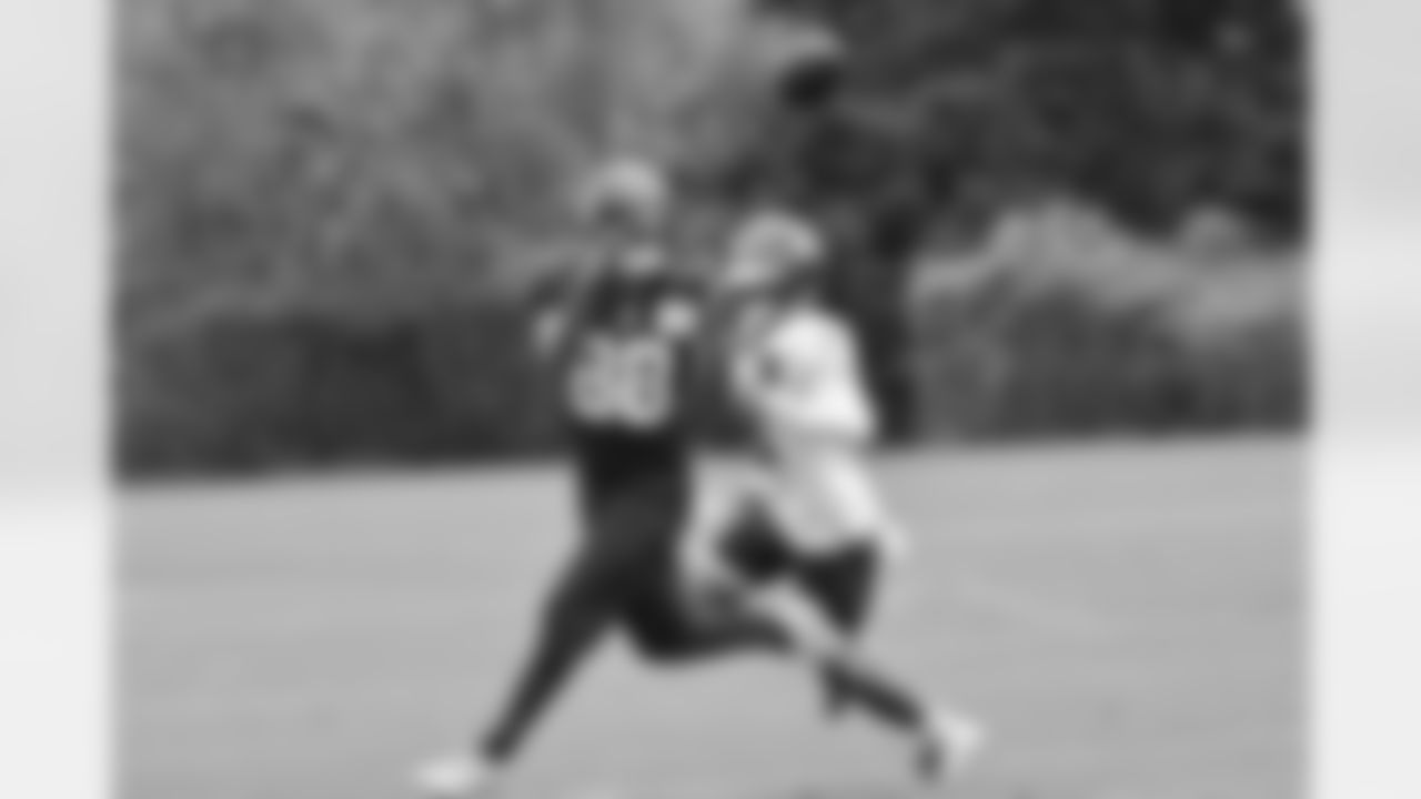 Seahawks wide receiver Cade Johnson (88) at practice at the Virginia Mason Athletic Center in Renton, Wash. on Aug. 31, 2023.